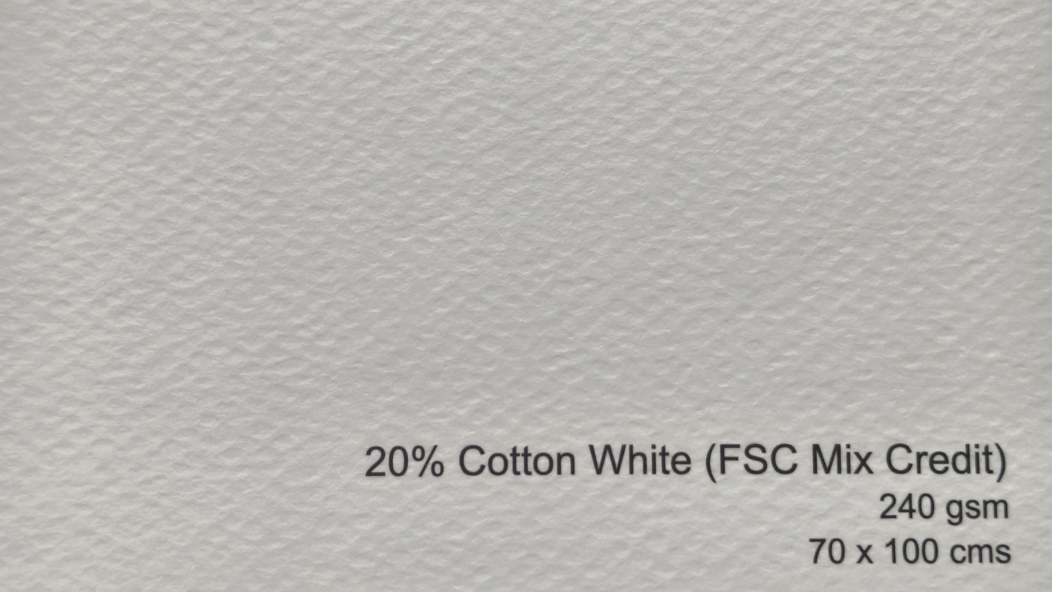 20 % Cotton White 240 gsm