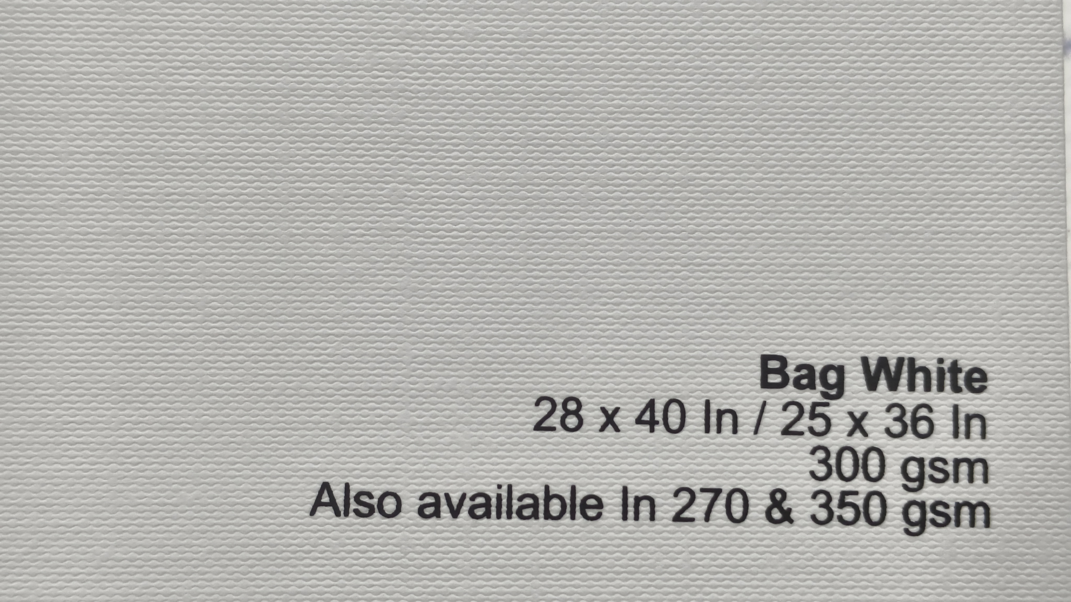 Bag White 350 gsm 270gsm 300gsm