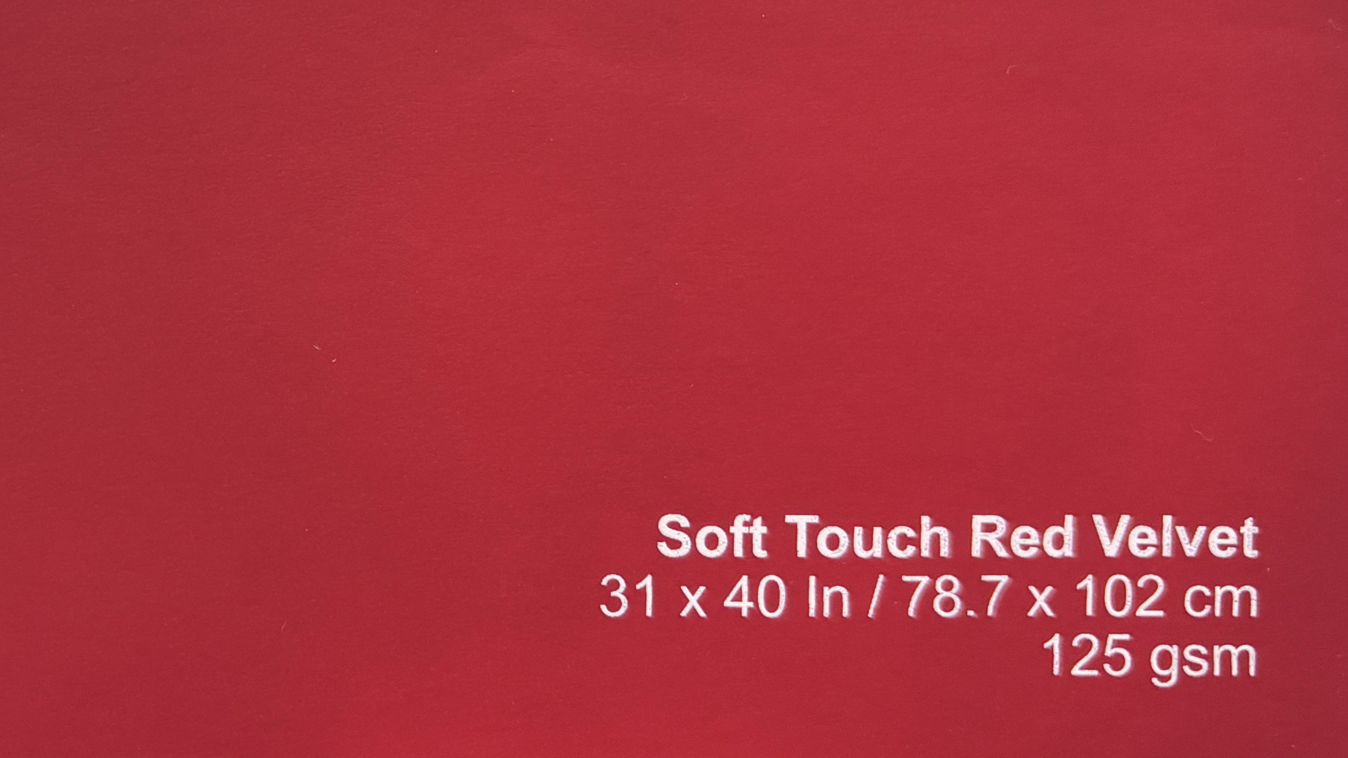 Soft Touch Red Velvet 31 x40in 78.7 x 102cm 125gsm