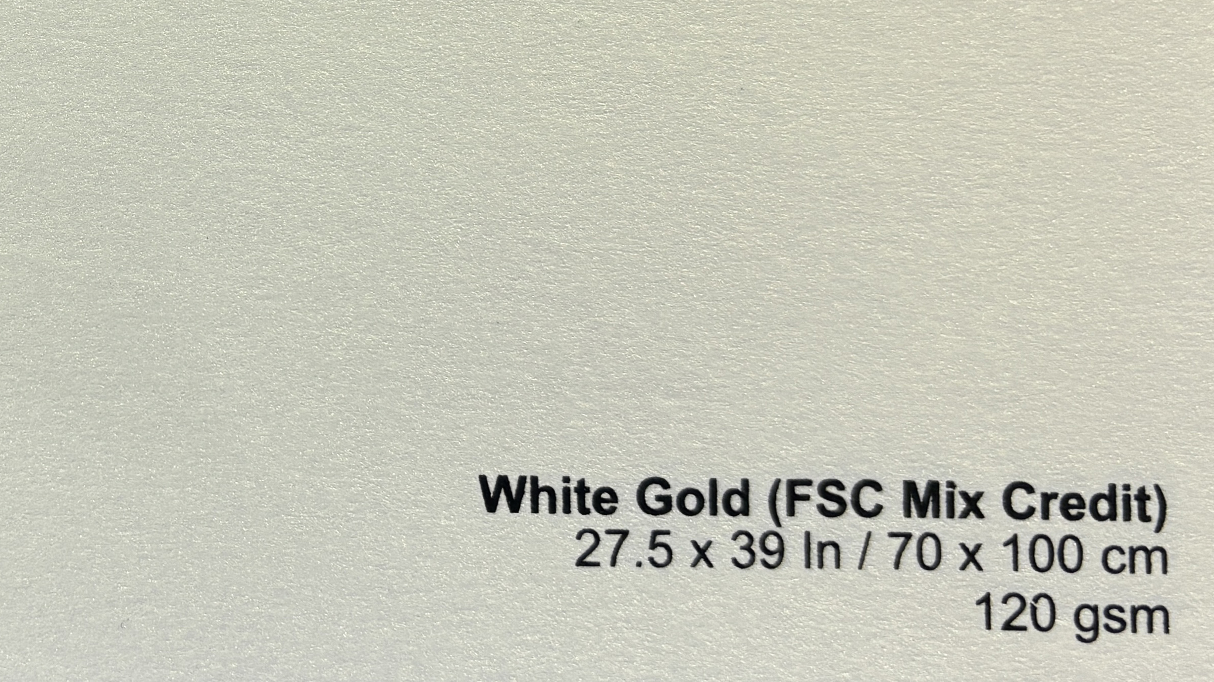 White gold 27.5 x 39In 70 x 100cm 120gsm